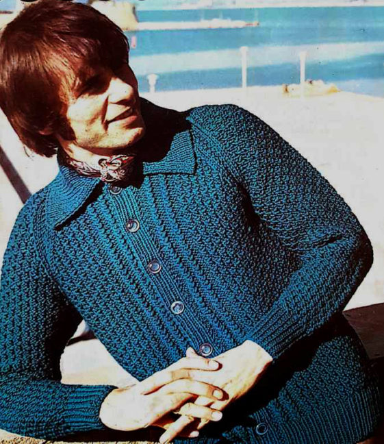 Vintage Men's Cardigan Knitting Pattern KnitCraft