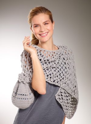 Shimmer Mesh Shawl And Bag Crochet Pattern - KnitCraft