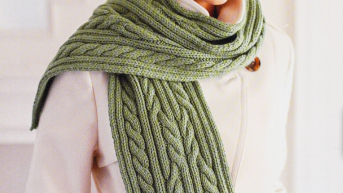 Cabled Scarf Free Knit Pattern KnitCraft